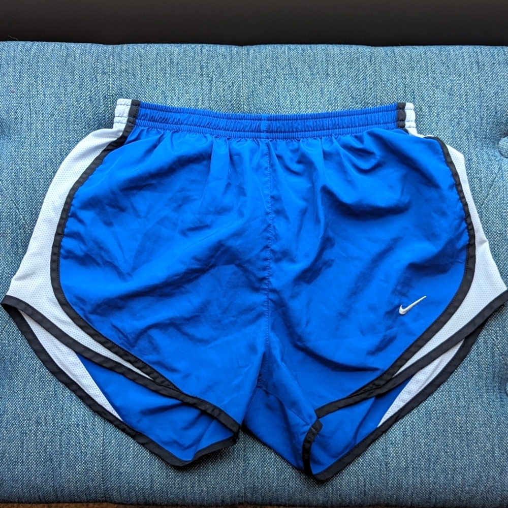 Nike Dri Fit Woman’s Running Athletic Shorts Blue Size Small S Lined Pre-owned